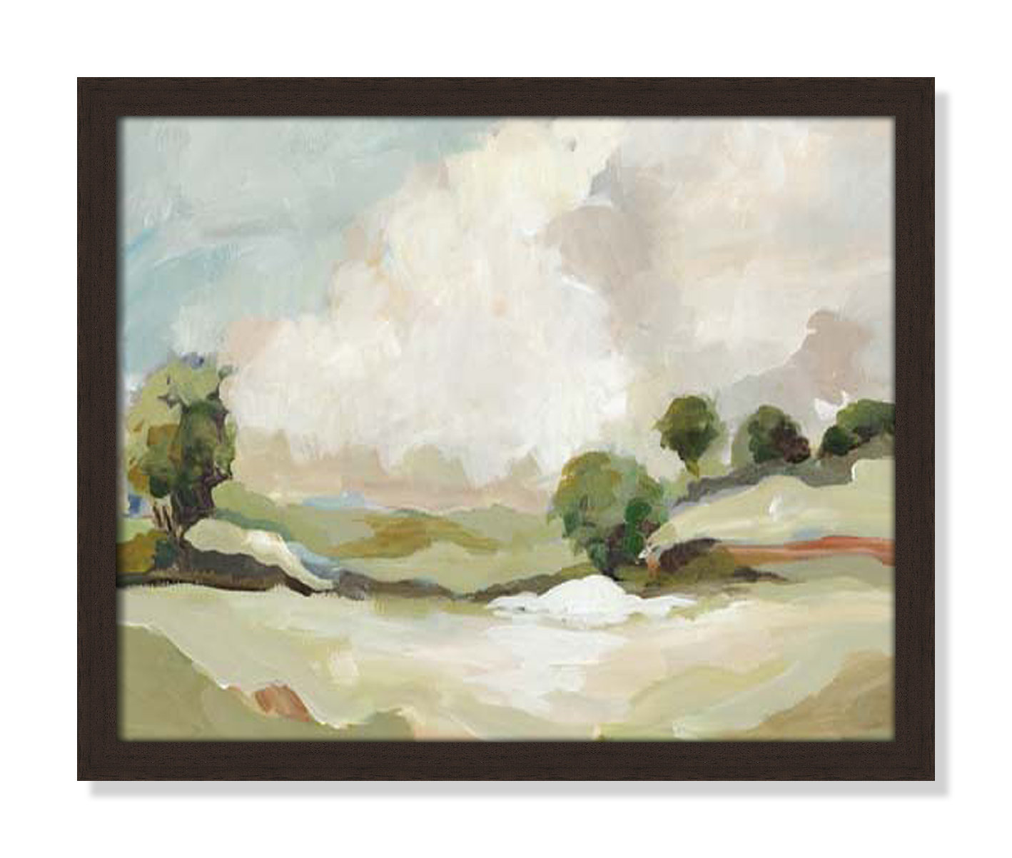 Pastoral Land by Allison Pearce, 16" H x 19" W x 1.25" D, Walnut