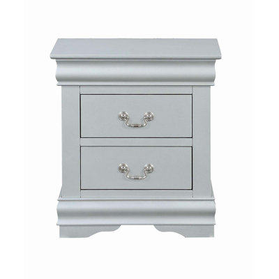 Louis Philippe III Platinum Finish Nightstand