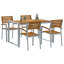 4 - Person Solid Wood Patio Dining Set Rectangular Table-593099618