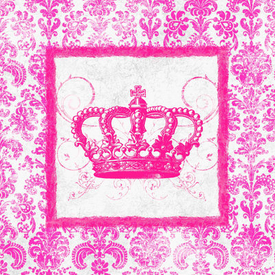Couronne rose - peinture sur toile tendue