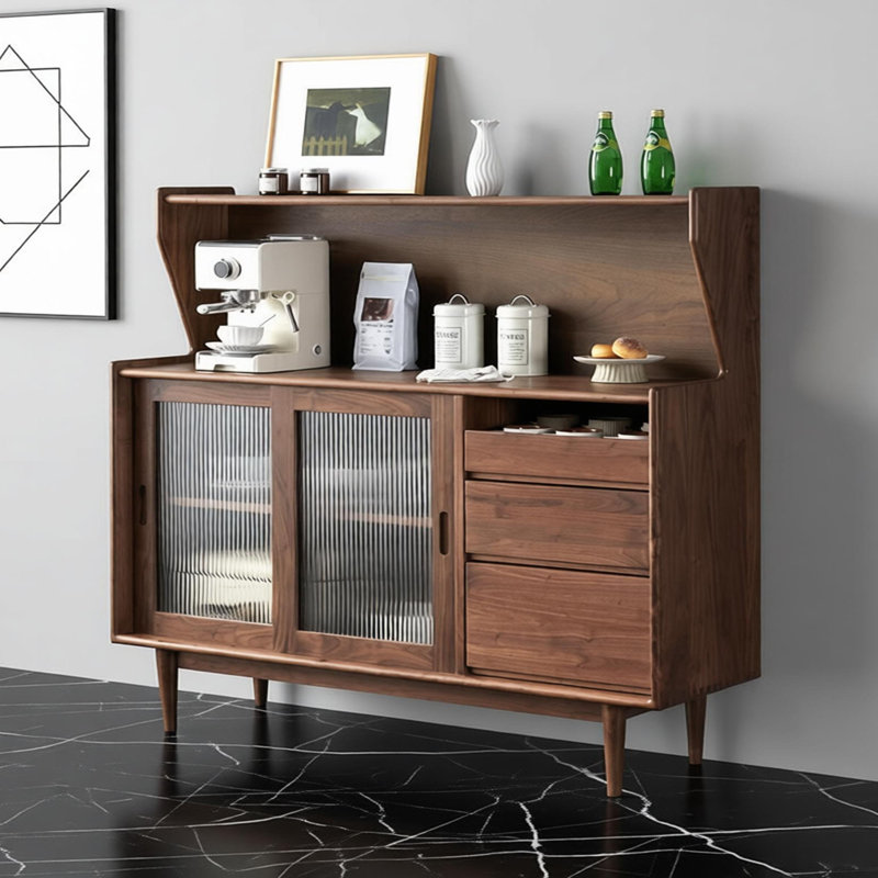 Buffet multifonctionnel en bois massif avec rangement, 49.61" H x 59.05" W x 15.74" D