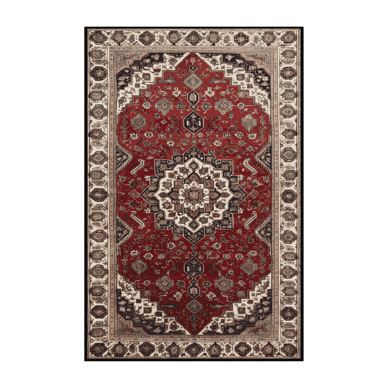 Tapis persan noir lavable à la machine, Tapis de couloir 2 pi x 4 pi