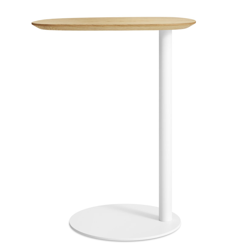 Swole Solid Wood End Table, White Oak/White, 25" H x 20" W x 15" D