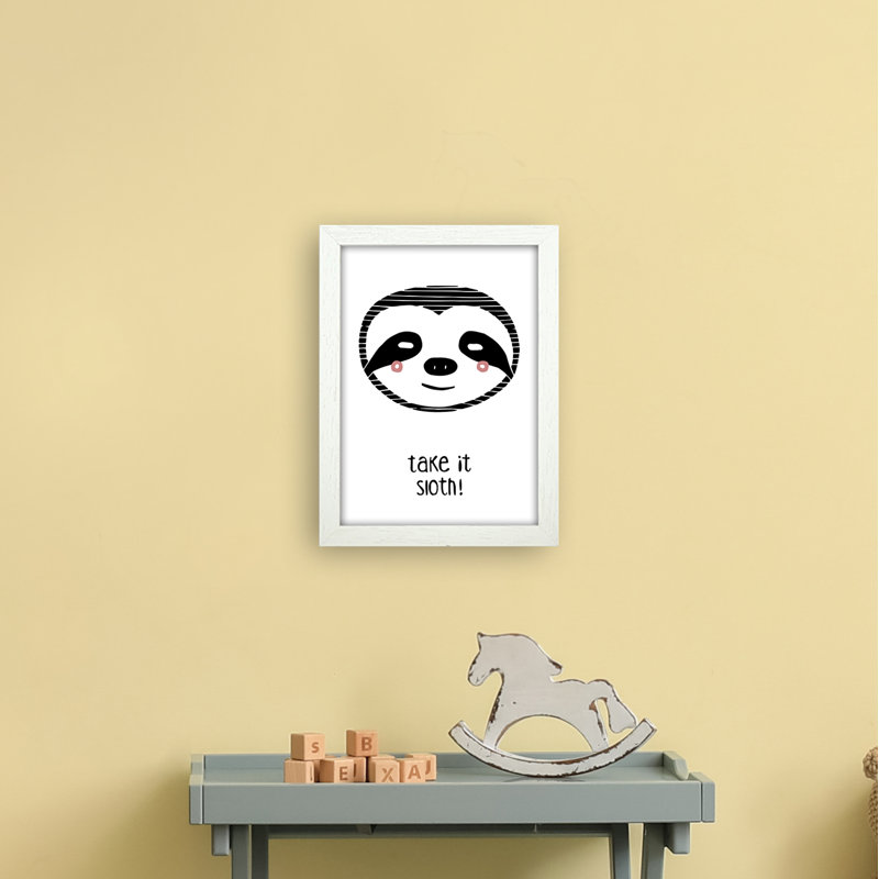 Sloth by Miniofmine - Print, Brown Framed, 34cm H x 25cm W x 3cm D