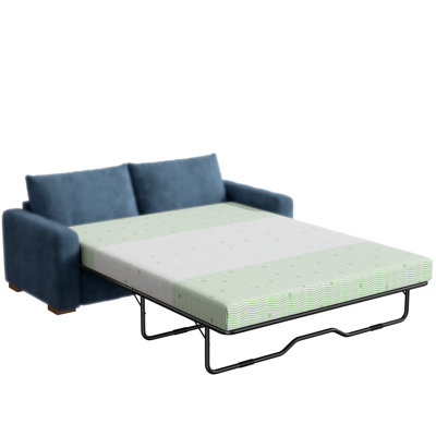 4 Inch Gel Memory Foam Sofa Mattress Full Size, Mattress Replacement For Sleeper Sofa, Couch Bed, Guest Rooms, Rvs & Boats, White&Green