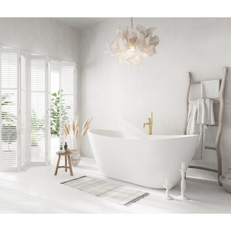 Amadou 72'' x 31.5'' Soaking Acrylic Bathtub, Brushed Gold
