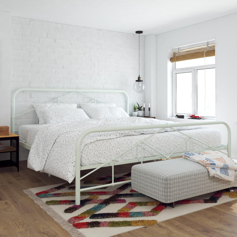 Metal Bed, Dusty Green, Kingsize (5')