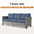 Wicker Patio Outdoor Furniture Set, 6 Piece Rattan Guest Sofa Chair Set, Coffee Table With Lamp, Weather Resistant Sofa Set-1337131266