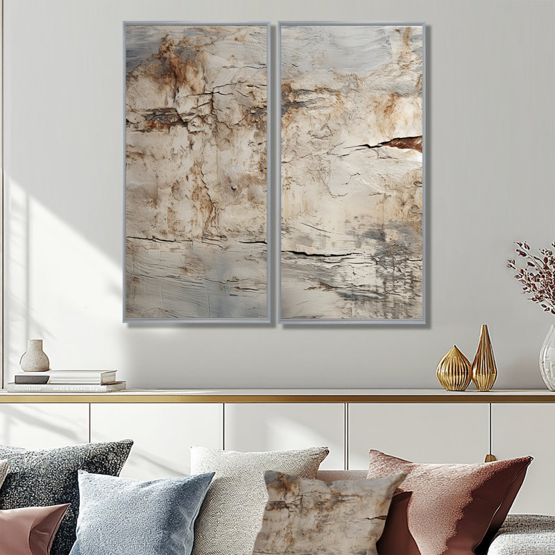 Gray Rhythms Champagne II - nourriture et boissons, art mural champagne, 40" H x 40" W, Silver, Impression encadrée flottante