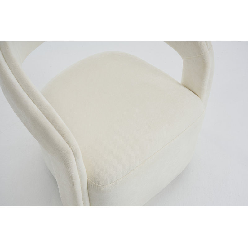 Upholstered Accent Chair, White