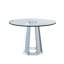 Table de salle à manger moderne en verre trempé rond minimaliste moderne, table en verre avec base ronde, table de cuisine