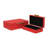 RebekaSet of 2 Rectangular Nesting Decorative Storage Boxes, Modern Embossed Finish - Red Faux Shagreen-1678943887