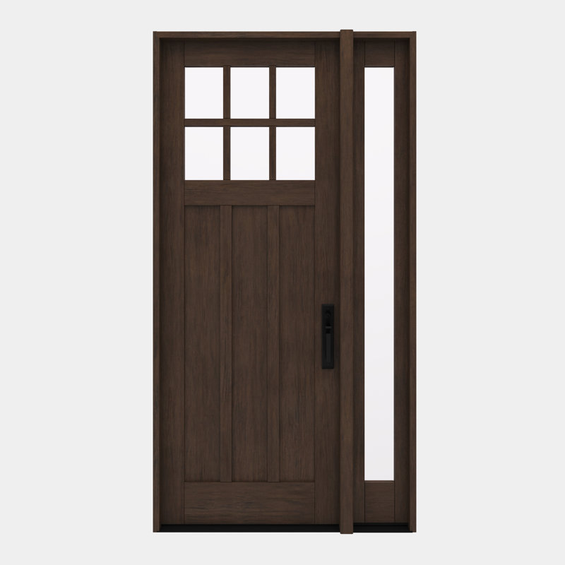 CRF-P3G6-SW-96 | 96 po porte simple, 1 x extérieur pré-suspendu RTA, 3 panneaux SDL, bois d'acajou brut