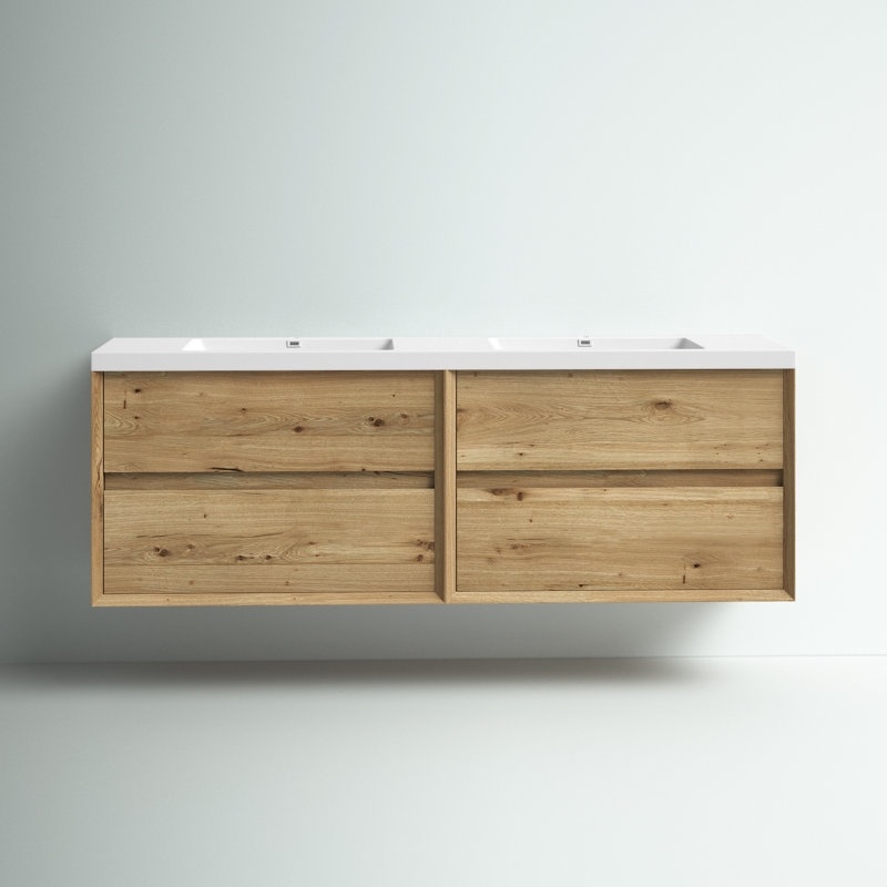Ensemble de meuble-lavabo double 72 po Stoltenberg, Chêne blanc