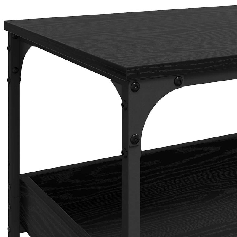 Wood Bar Cart, Black Oak