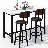 3 Piece Bar Table Set Of 2, 47" Rectangle Pub Bar Table With 2 PU Leather Upholstered Backrest Stools, Small Space Kitchen Dining Table Set For Kitchen, Living Room, Apartment-184924245