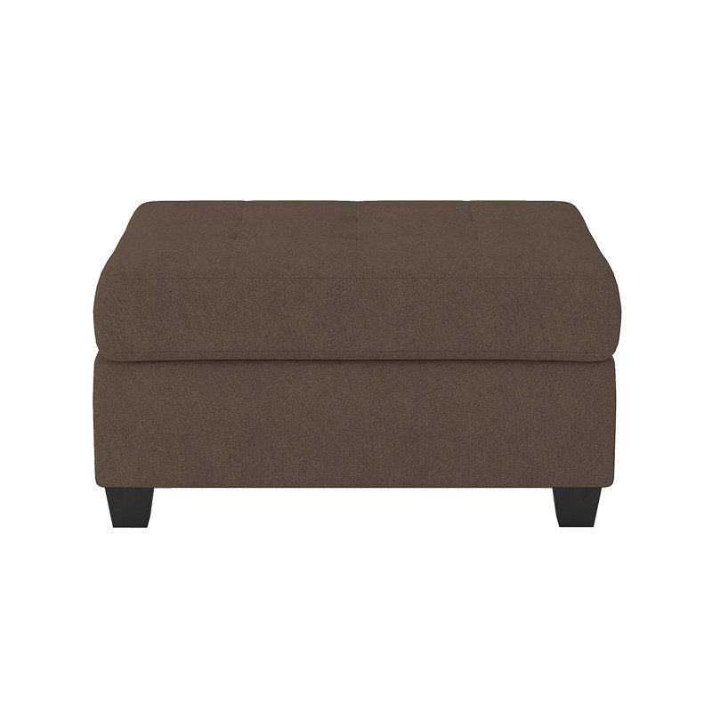Repose-pieds 1pc avec capitonnage et tissu d'ameublement en bois massif