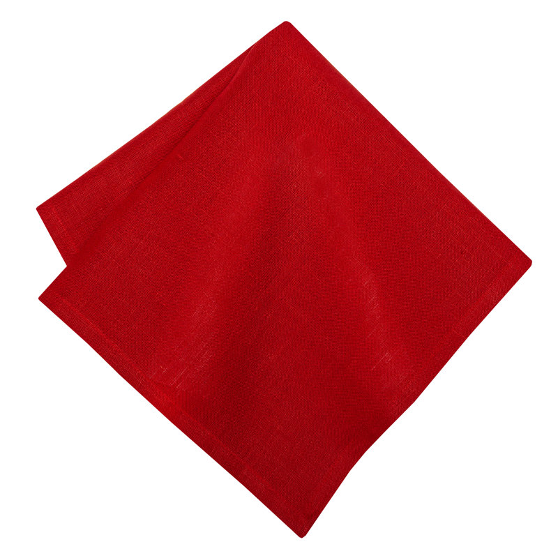 Linen Square Napkin, Cherry Red