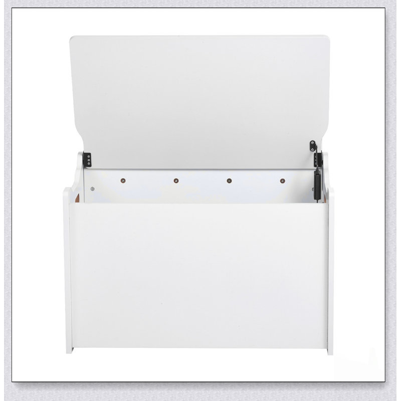 Banc de rangement en bois pour enfants avec dossier, grand coffre à jouets, charnière de sécurité, idéal pour la salle de jeux et l'organisation du salon