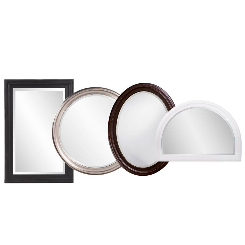 Borna Solid Wood Oval Mirror, Charcoal