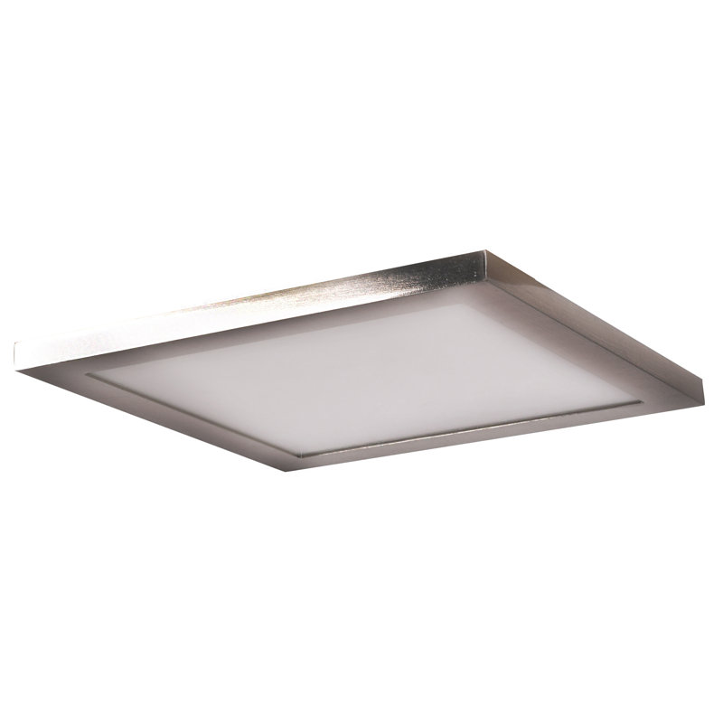 Plafonnier encastré à DEL Skiljo, Acier brossé, H 0,5 po x l 7,5 po x P 7,5 po