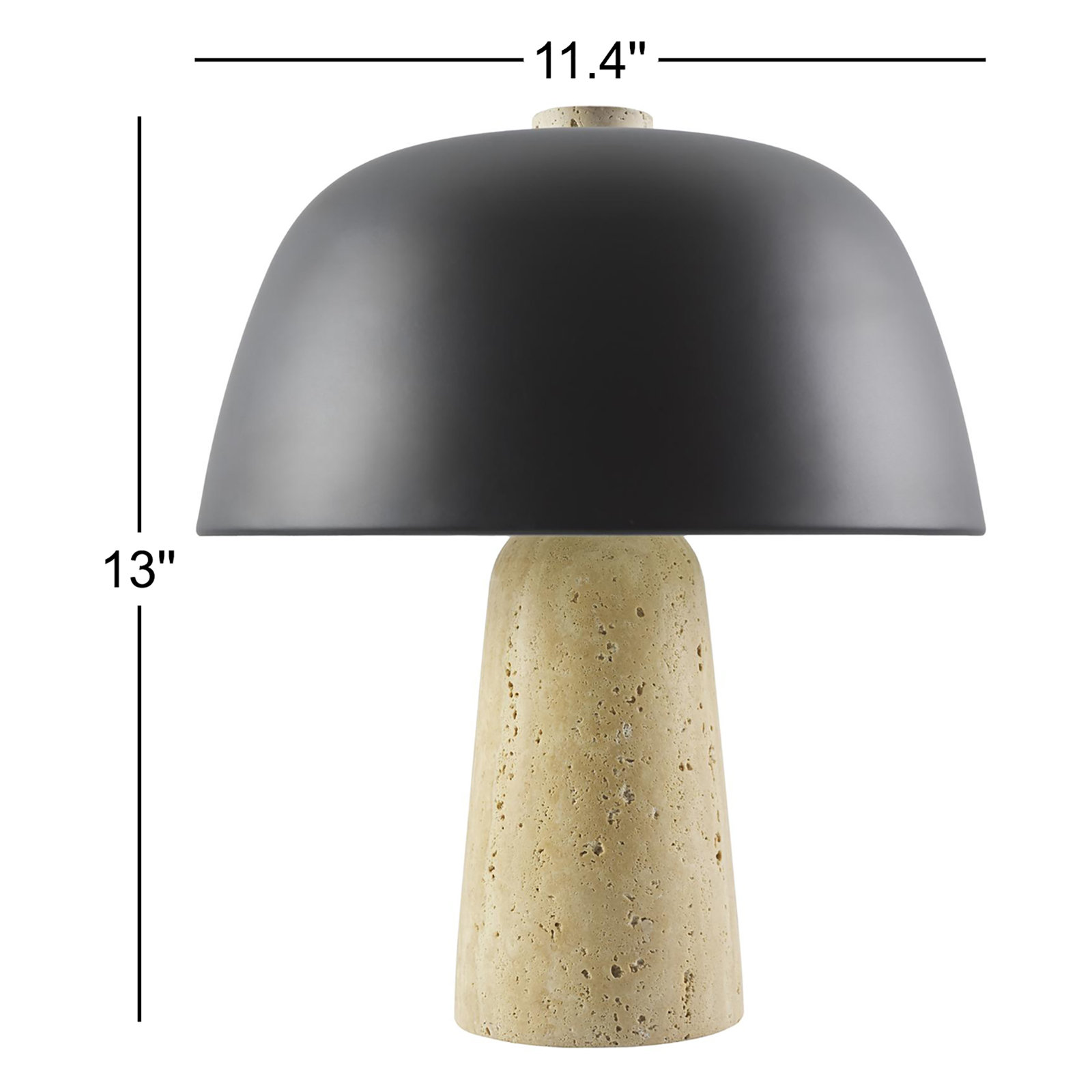 Accent Table Lamp, Black, 13.1" H x 11.4" W x 11.4" D