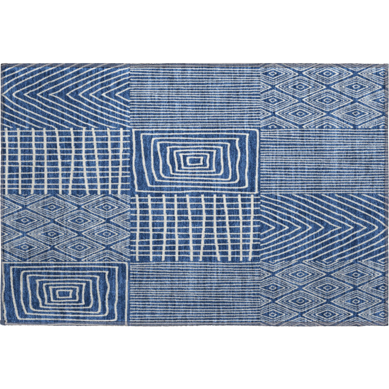 Premium Machine Washable Natoma AMF990 Geometric Rug, Rectangle 1'8" x 2'6"