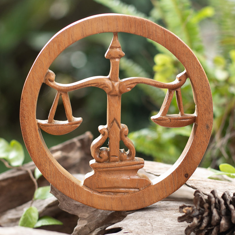 Novica Handmade Libra Firmament Wood Relief Panel