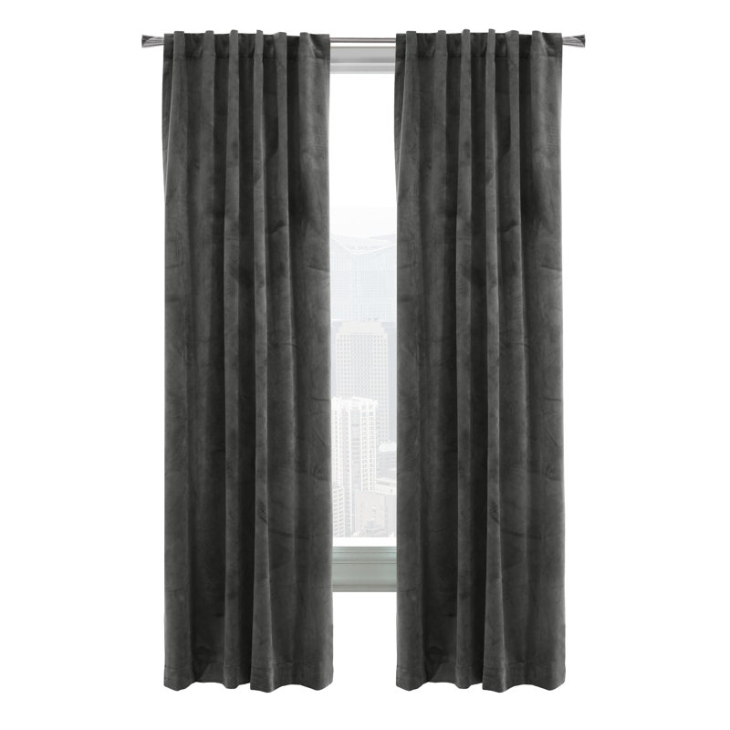 Room Darkening Single Curtain Panel, 50" W x 108" L, Charcoal
