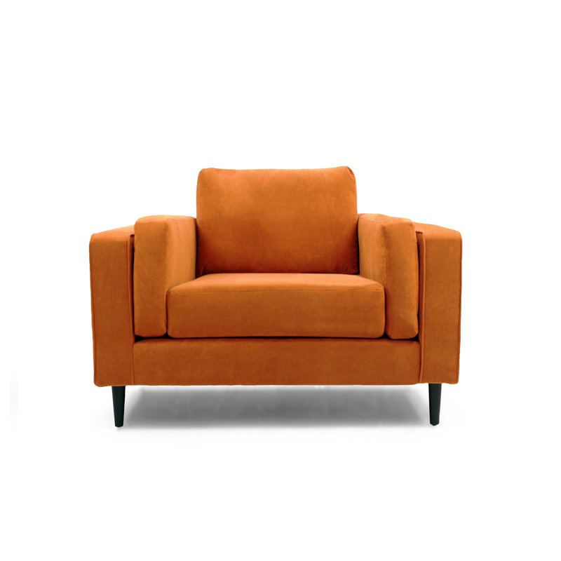 Deavian Velvet Armchair, Burnt Orange