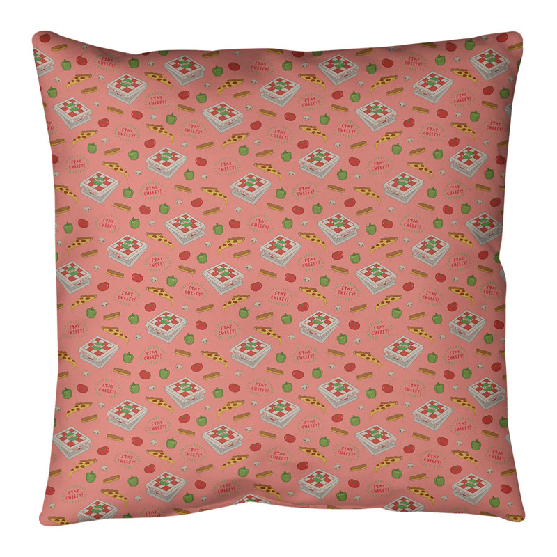 Coussin de sol pizza, H 36 po x l 36 po, Rose clair