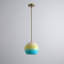 Suspension globe en verre dégradé arc-en-ciel de style Mid-Century Modern