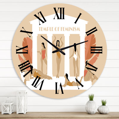 Empowered Cosmic Women Geometric Goddess Series Black and Red VIII - Modern wall clock