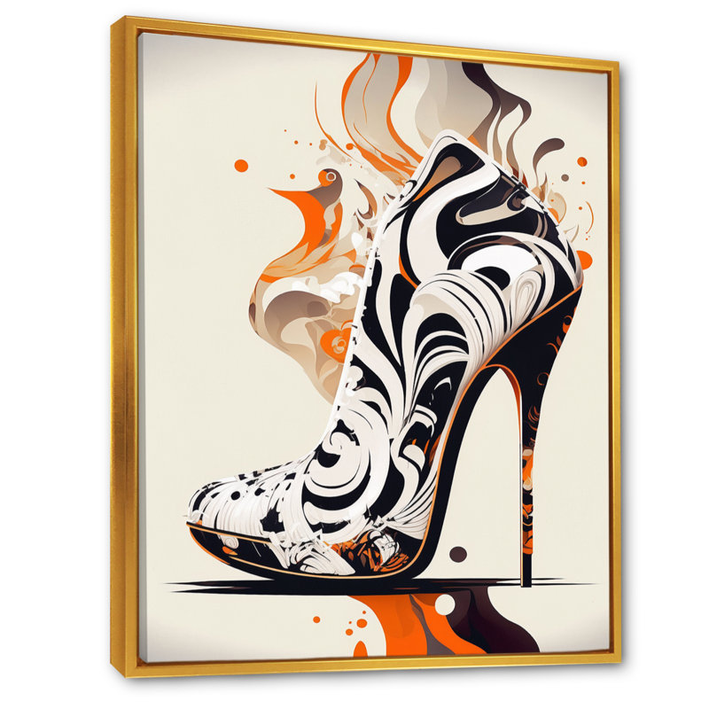 50S Deco Shoes - Impression sur toile, H 20 po x l 12 po x P 1 po, Cadre flottant doré