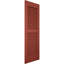 Volets extérieurs Americraft à deux persiennes égales en bois véritable (par paire), avec capuchons de volets en aluminium, rouge poivre, 30,5 cm (L) x 205,7 cm (H)