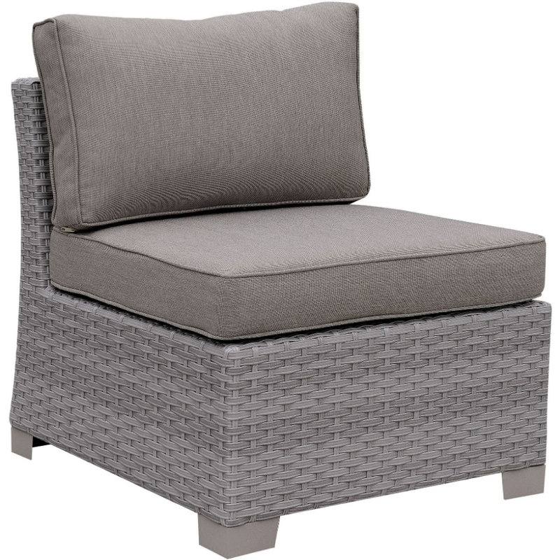 Chaise de patio sans bras avec coussins Asotin,  blanc,  Gris