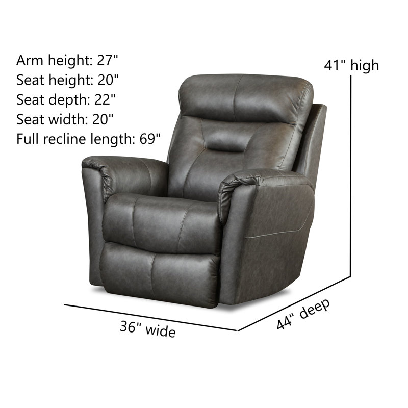 True Grit Rocker Recliner, Dark Gray