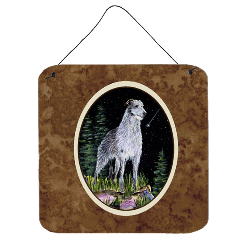 Starry night écossais deerhound, reproduction d’art encadrée