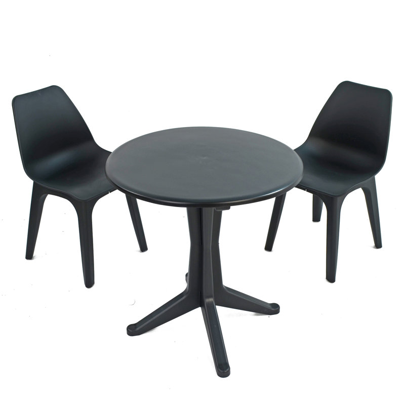 Muller 2 - Person Patio Dining Set with Round Table, Anthracite