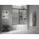 Elate Sliding Bath Door, 56-3/4-In H X 56-1/4 - 59-5/8-In W, With 1/4-In Thick Frosted Glass With Rectangular Grille Pattern