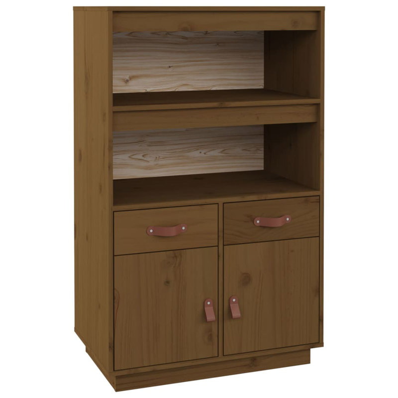 Kyi 67cm Solid Wood Sideboard, Honey Brown