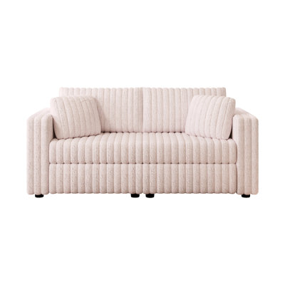 Pink 2 Modular For Leisure. Comfortable & Stylish. Build. Combinable Configurations. Multi-functional Furniture. Washable Leaf-shaped Pillows 75.6" . Daily Life Use. Materials. Detachable Cushions.