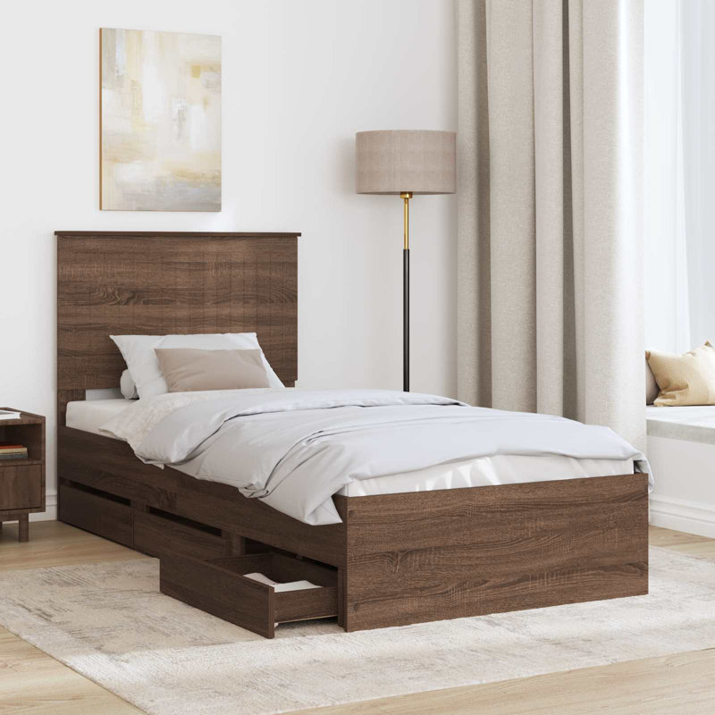 Bed, Brown Oak, Single (3')