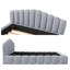 Structure de lit en velours pour grand lit - tête de lit tapissier en forme de coquillage, lit de plancher à profil bas, aucun sommier tapissier requis-1326946879