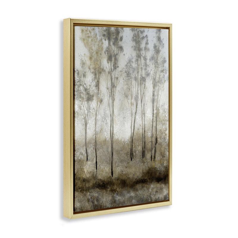 Art mural sur toile flottant subtilement boisé chatoyant noir clair, design par Tim Ottoole, H 31 po x l 21 po