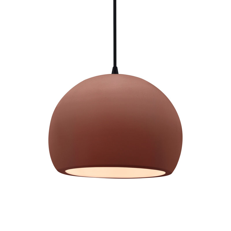 Luminaire suspendu à 1 lumière Aschwin, Argile Canyon, H 7,75 po x l 10 po x P 10 po, Noir mat