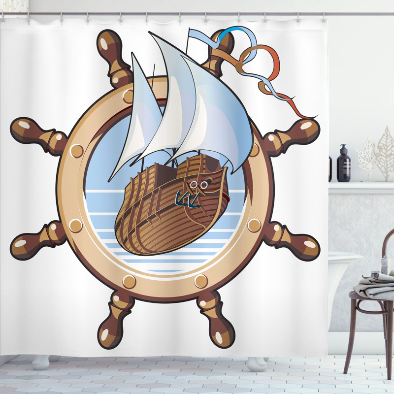 Shower Curtain with Hooks Included, 75"H x 69"W