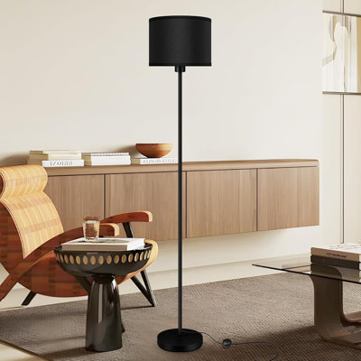 Lampe sur pied moderne à DEL avec télécommande, réglable en continu à intensité variable de 10 W / 1 200 ML, température de couleur réglable de 2 700 K à 6 500 K, lampe sur pied noire pour le salon, la chambre à coucher et le bureau