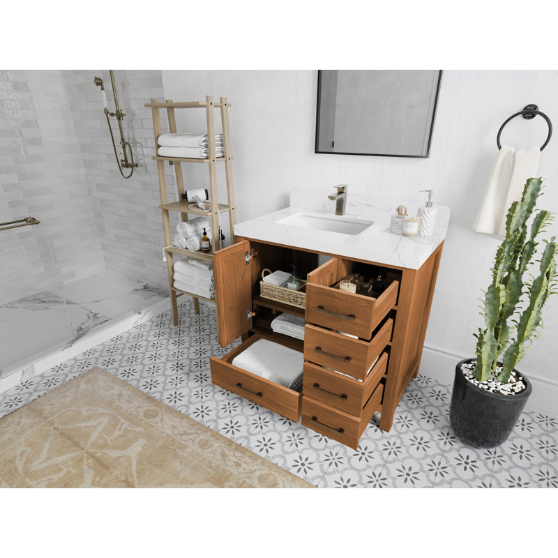 Ensemble de meuble-lavabo simple 36 po Malibu, Blanc