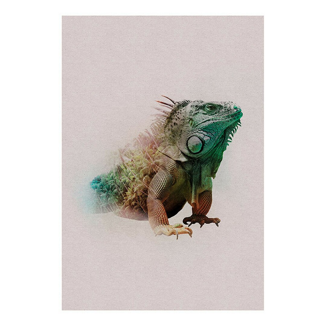 Papierbild Tiere Paradies Iguana